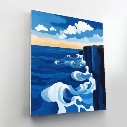 Hokusai Inspired Coastal Cliff Numbered painting kits