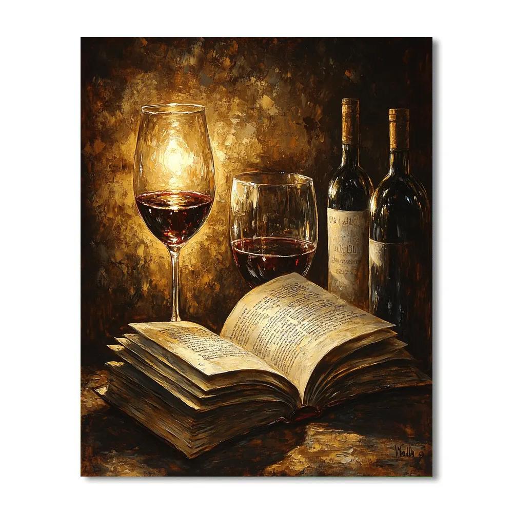 Rembrandt Inspired Wine And Books Painting by numbers kit