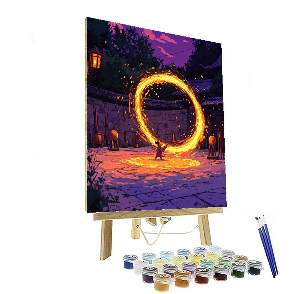 Mulan Dragon Mushu Training Fire Spin Disney Inspired Paint by numbers kits