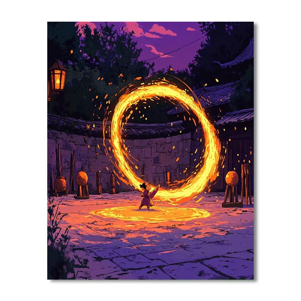 Mulan Dragon Mushu Training Fire Spin Disney Inspired Paint by numbers kits