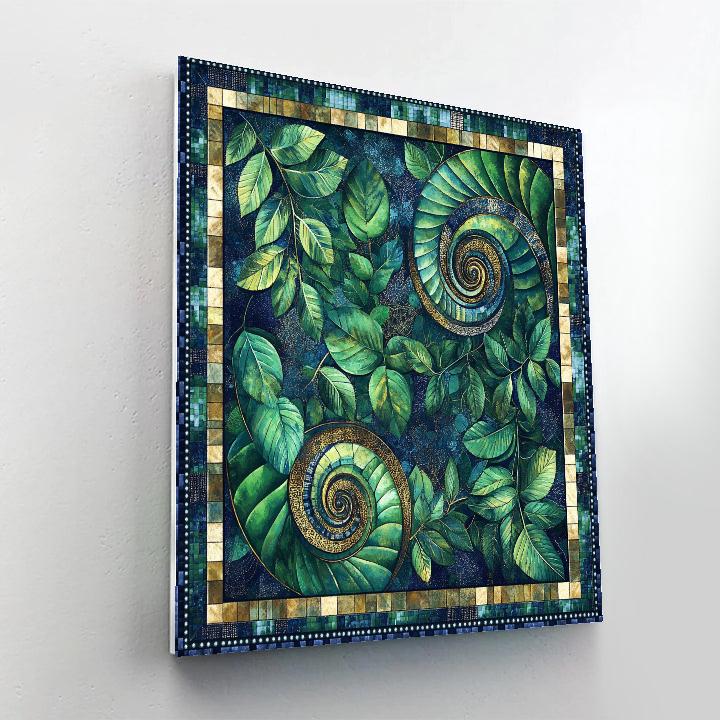 Gustav Klimt Inspired Emerald Spiral Rainforest Carpet Paint by numbers art