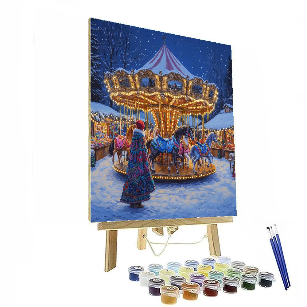 Anna Winter Market Carousel Disney Inspired Paint by numbers art