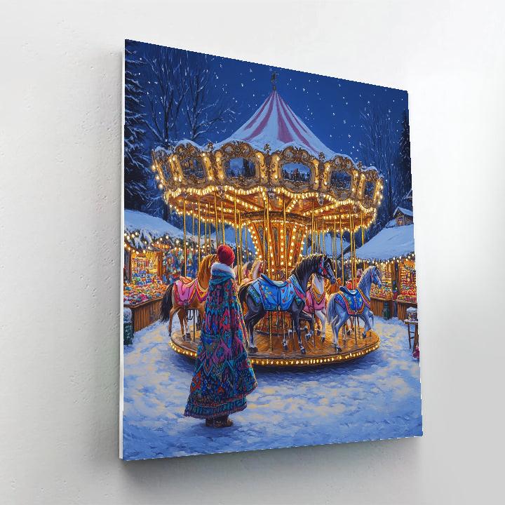 Anna Winter Market Carousel Disney Inspired Paint by numbers art