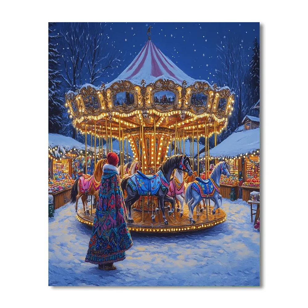 Anna Winter Market Carousel Disney Inspired Paint by numbers art