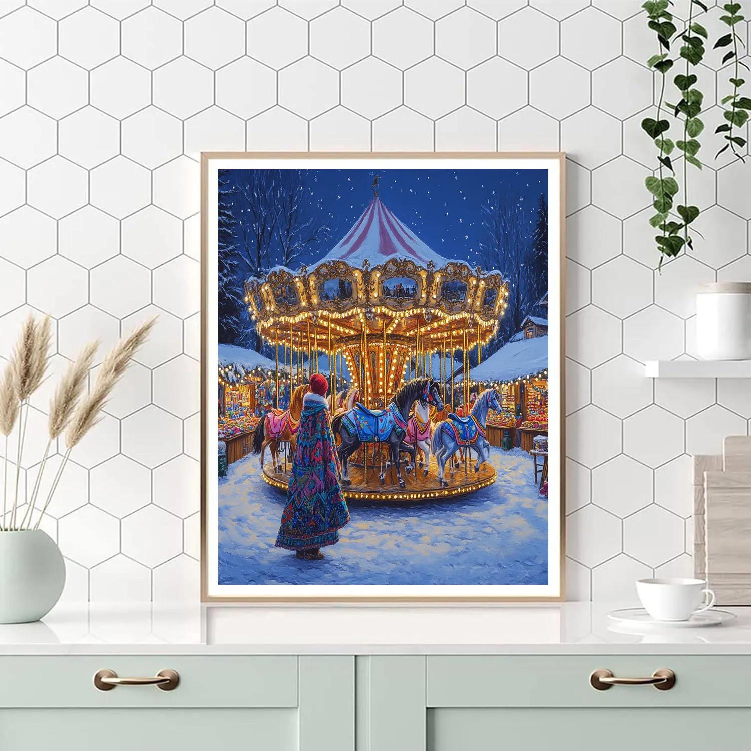 Anna Winter Market Carousel Disney Inspired Paint by numbers art