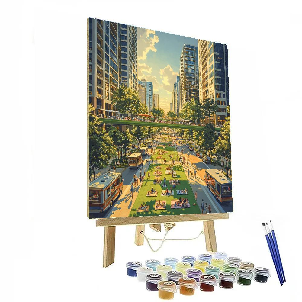 Klyde Warren Park Midtown Dallas United States paint by color