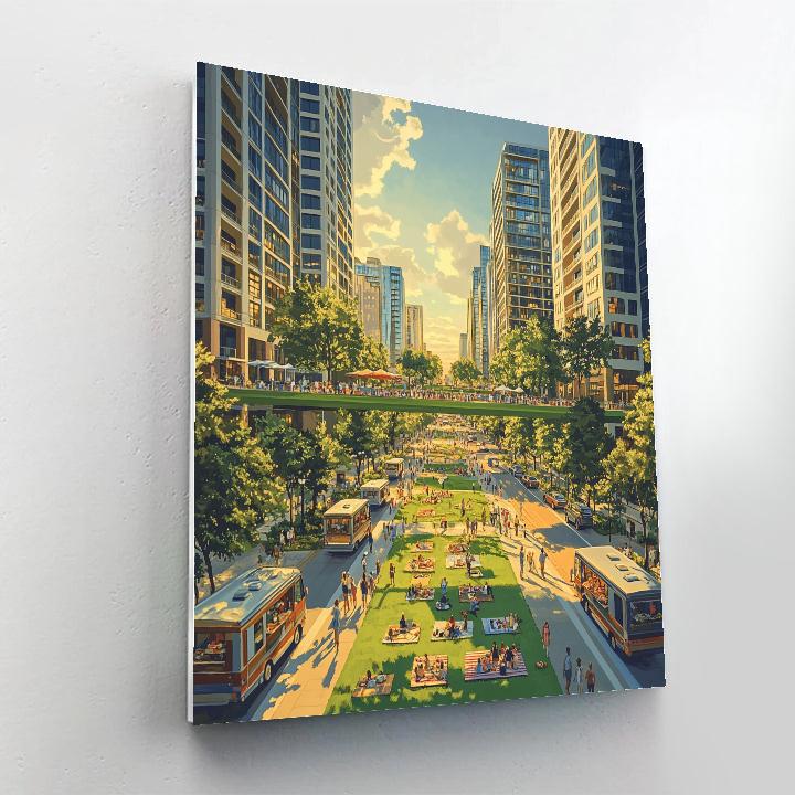 Klyde Warren Park Midtown Dallas United States paint by color