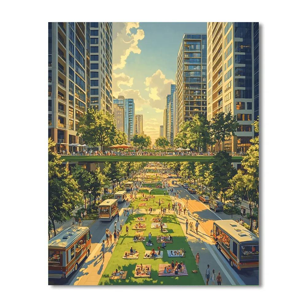 Klyde Warren Park Midtown Dallas United States paint by color