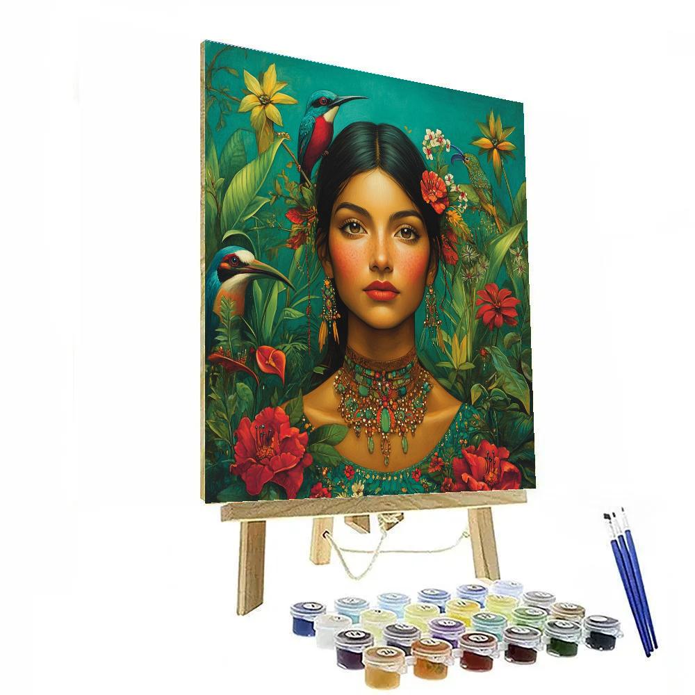 Frida Kahlo Inspired Garden Portrait Paint by numbers art