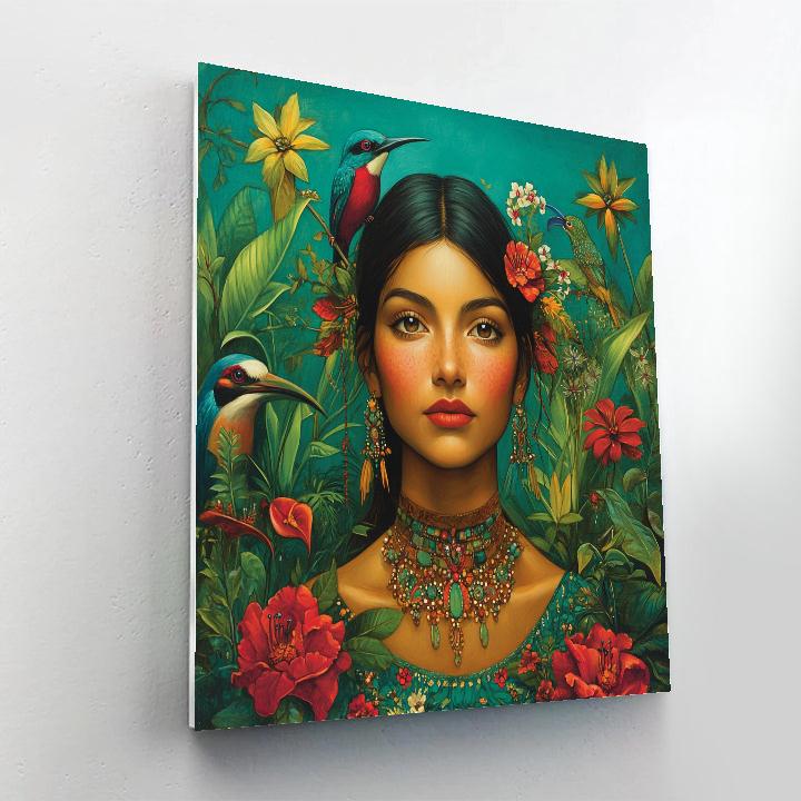 Frida Kahlo Inspired Garden Portrait Paint by numbers art