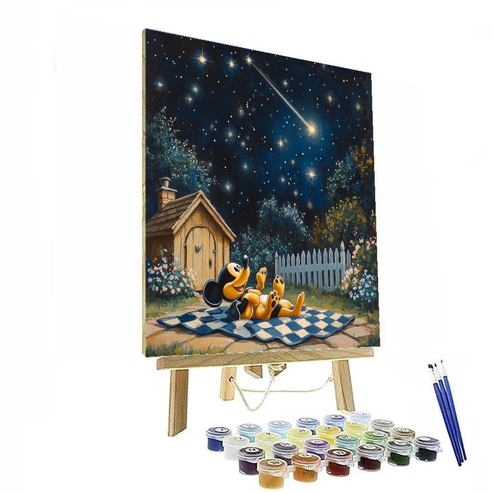 Pluto Backyard Star Gazing Blanket Disney Inspired Painting by numbers kit