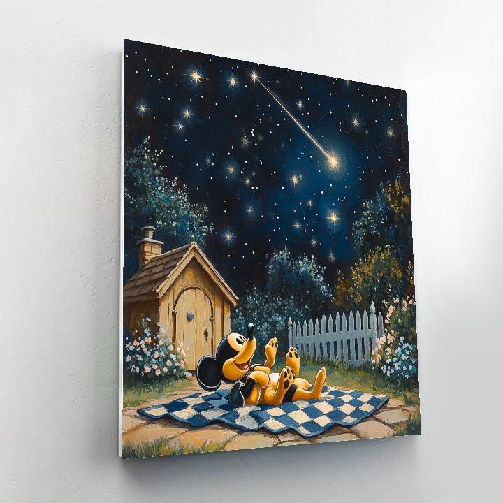 Pluto Backyard Star Gazing Blanket Disney Inspired Painting by numbers kit