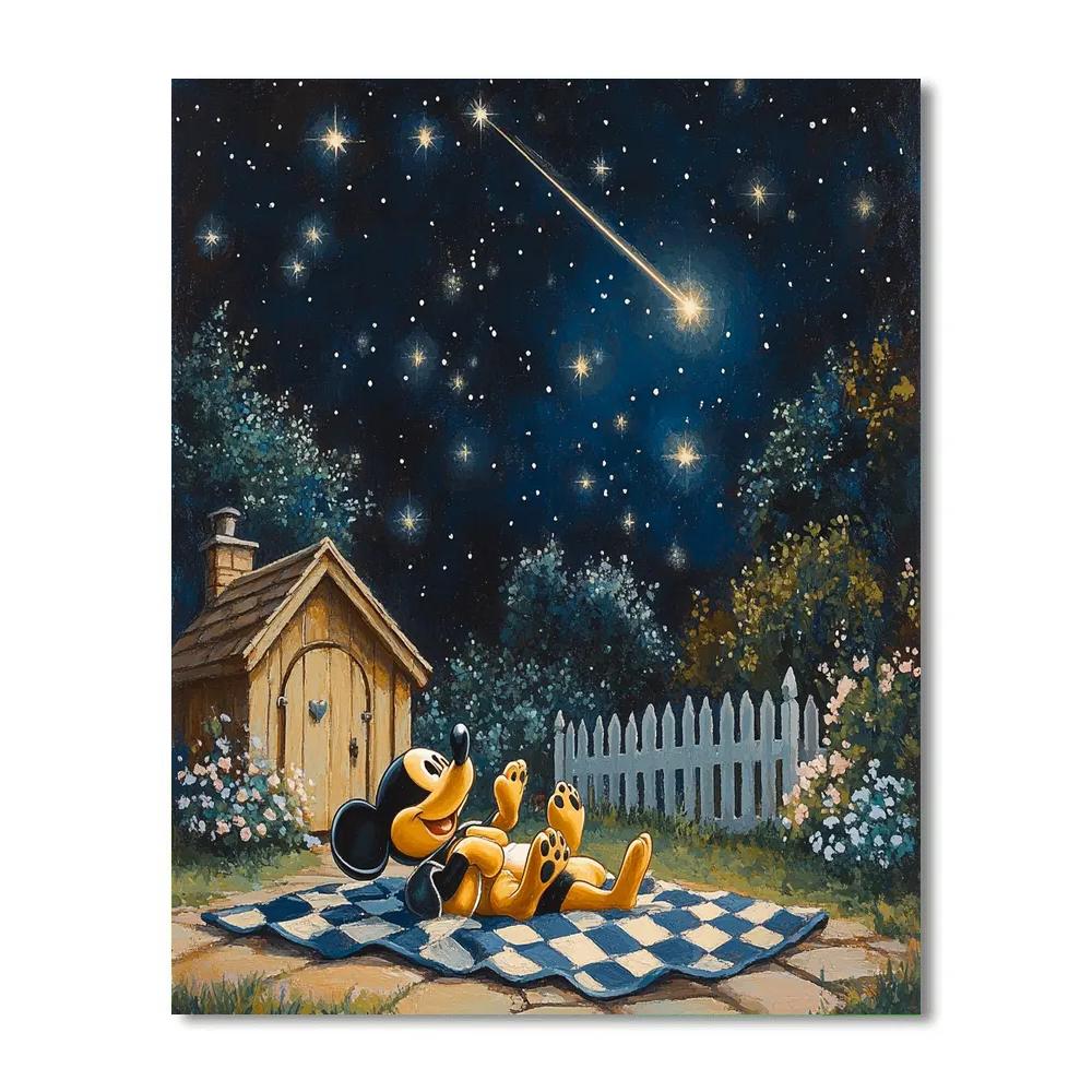 Pluto Backyard Star Gazing Blanket Disney Inspired Painting by numbers kit
