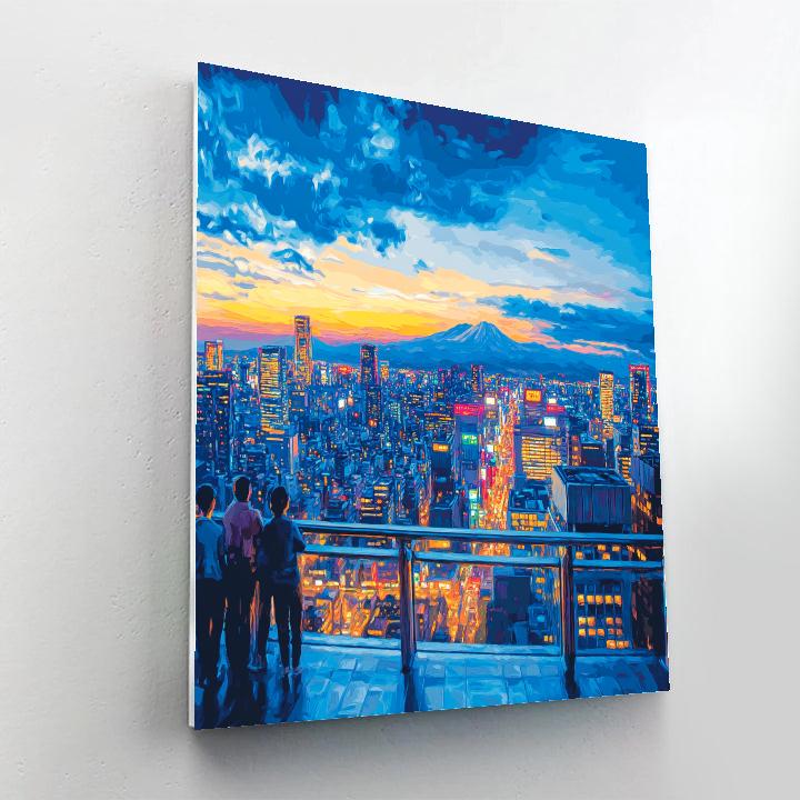 Roppongi Hills Mori Tower View Tokyo Japan paint by numbers