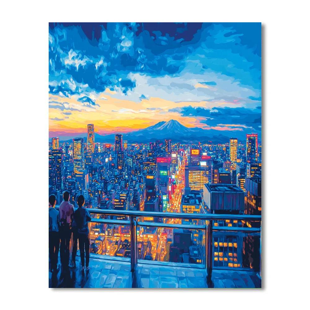 Roppongi Hills Mori Tower View Tokyo Japan paint by numbers