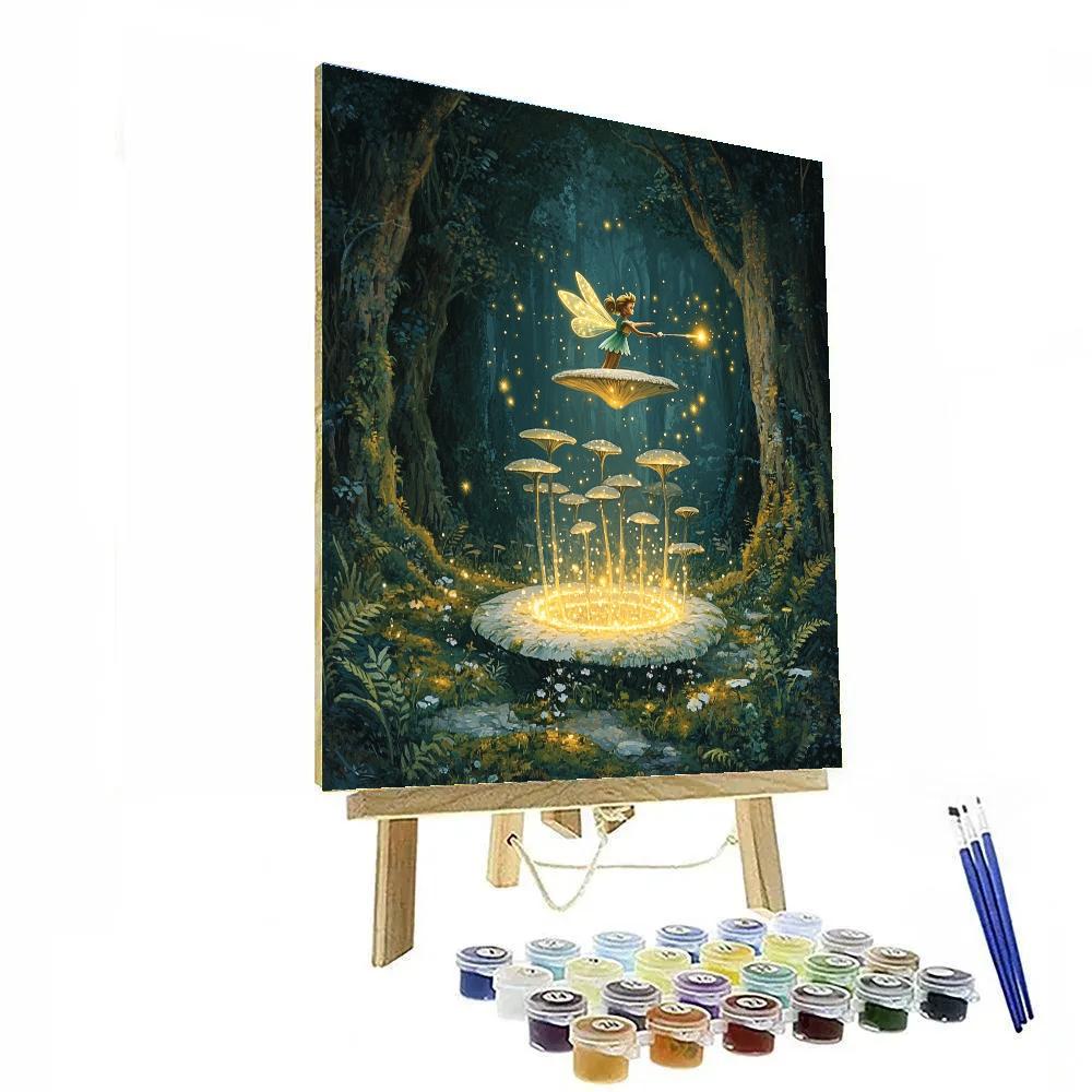Tinker Bell Forest Mushroom Glow Disney Inspired Painting by numbers kit
