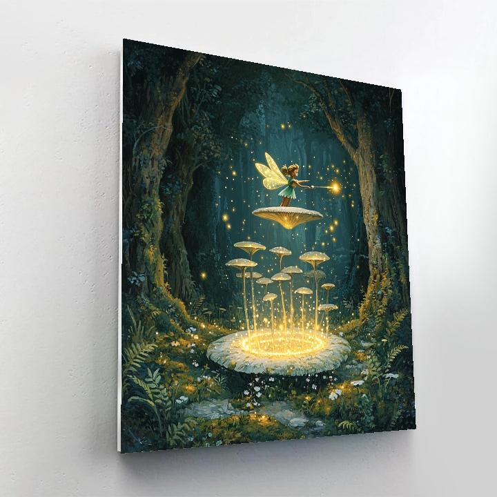 Tinker Bell Forest Mushroom Glow Disney Inspired Painting by numbers kit
