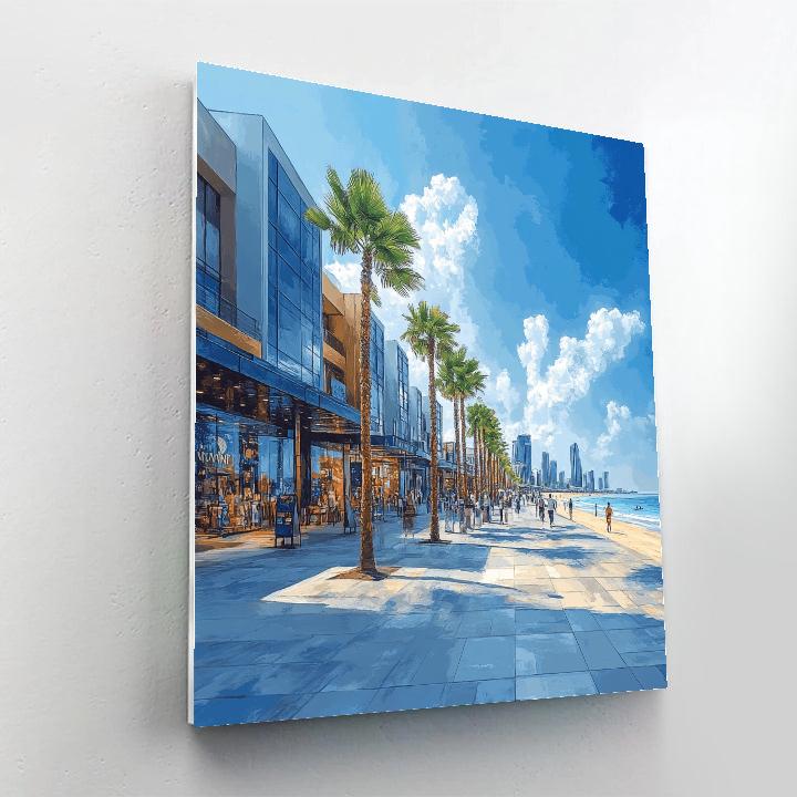 Jumeirah Beachwalk Promenade Dubai United Arab Emirates painting number kit