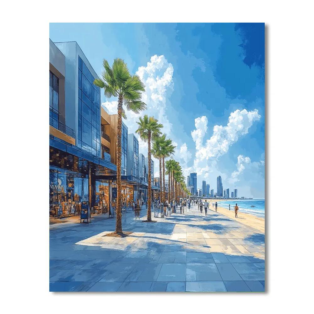 Jumeirah Beachwalk Promenade Dubai United Arab Emirates painting number kit