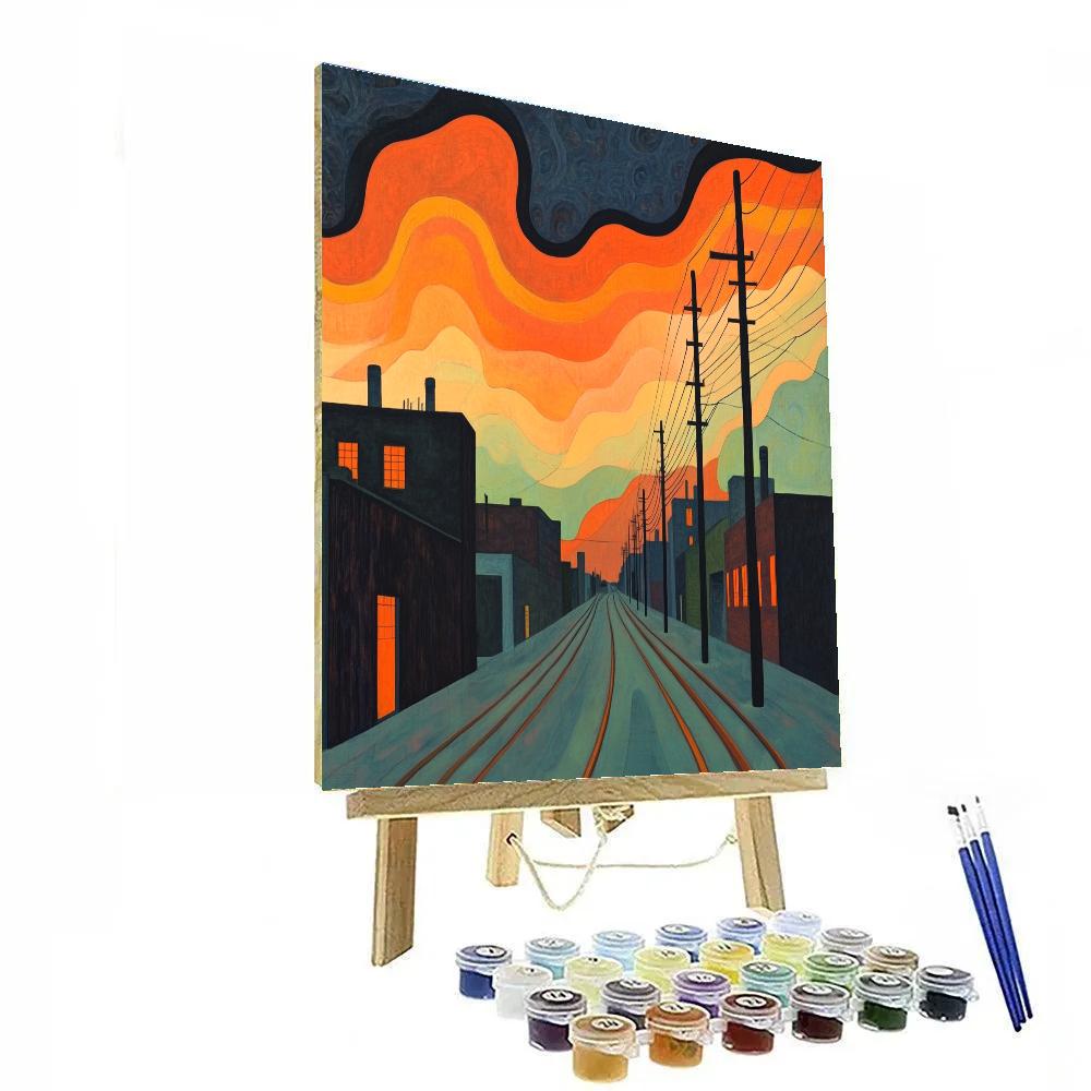 Edvard Munch Inspired Stormy Street DIY paint by numbers
