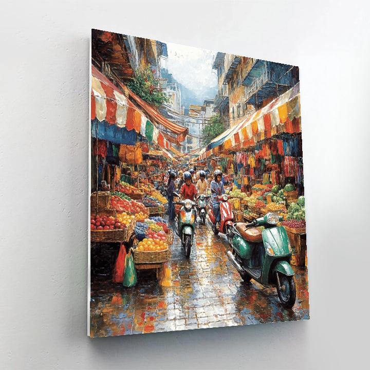 Balahemska Street Market Lagos Nigeria paint by number