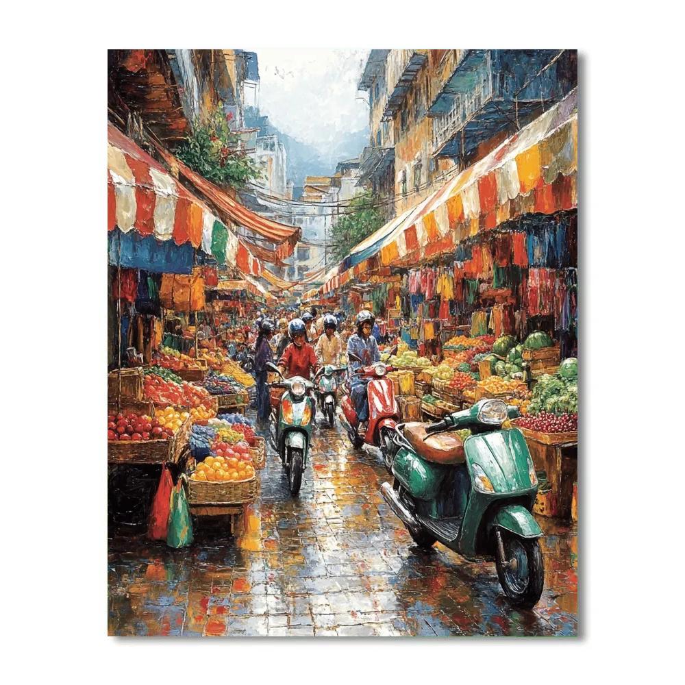 Balahemska Street Market Lagos Nigeria paint by number