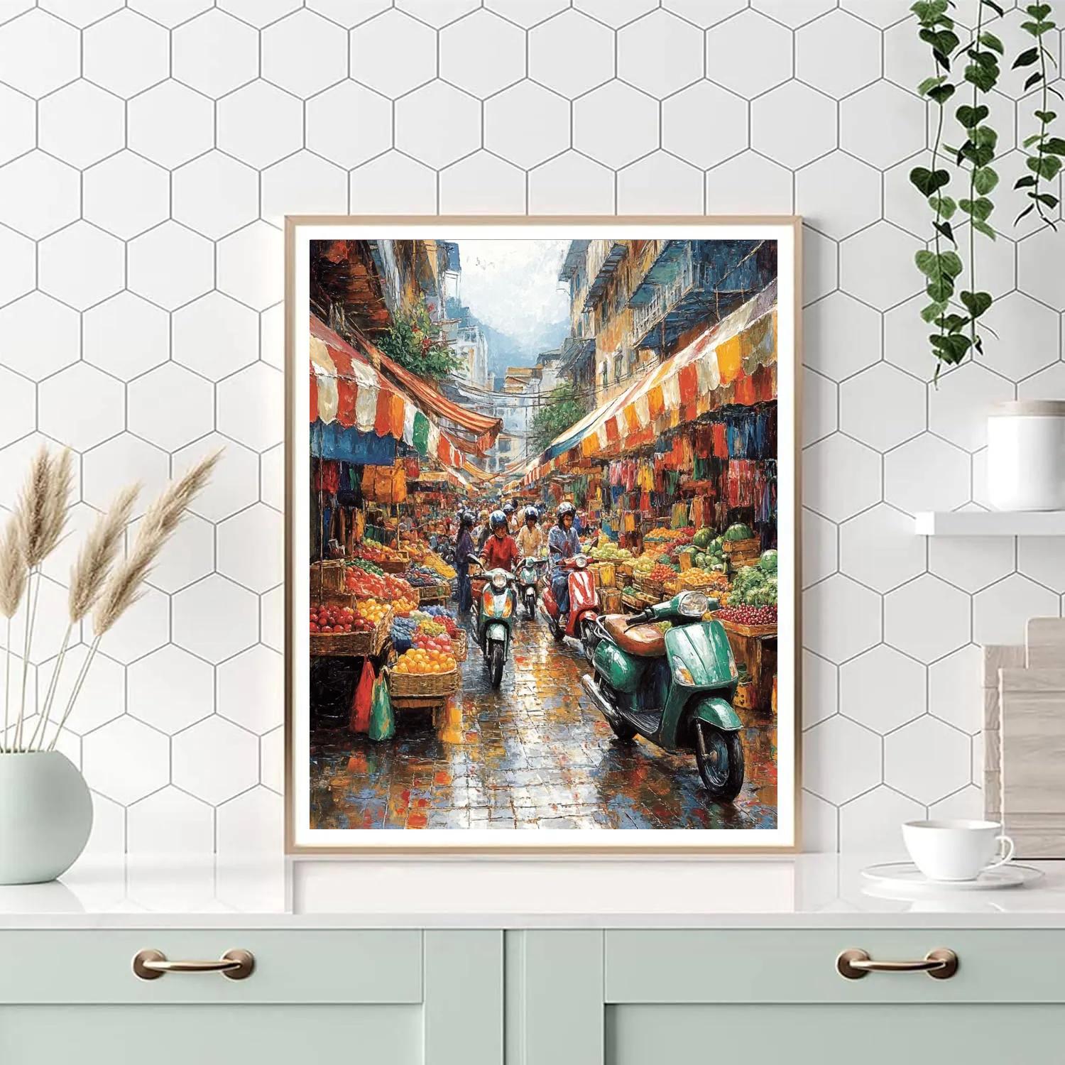 Balahemska Street Market Lagos Nigeria paint by number