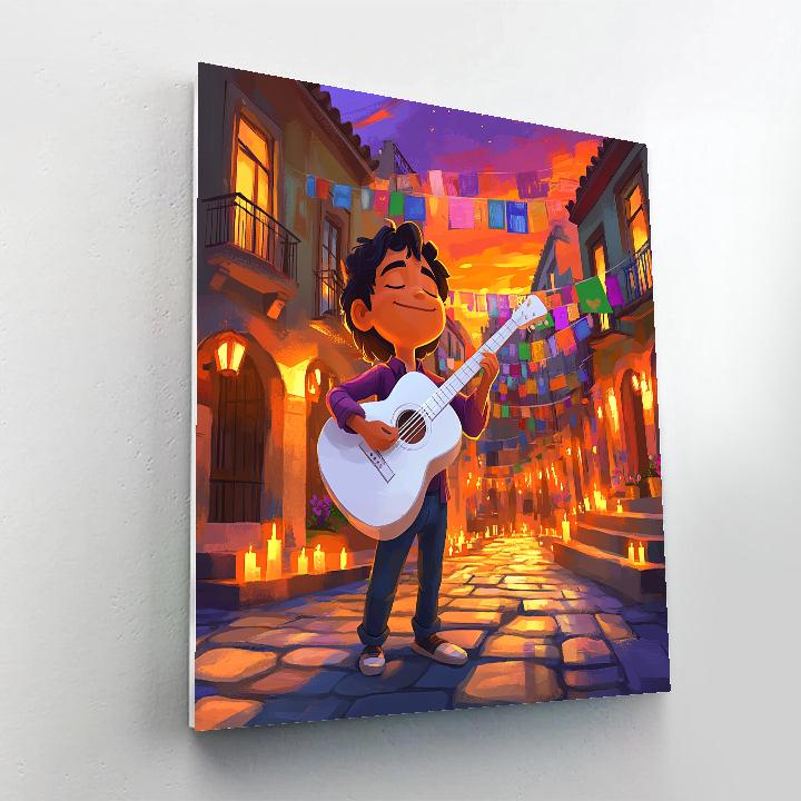 Miguel Music Plaza Evening Disney Inspired painting number kit