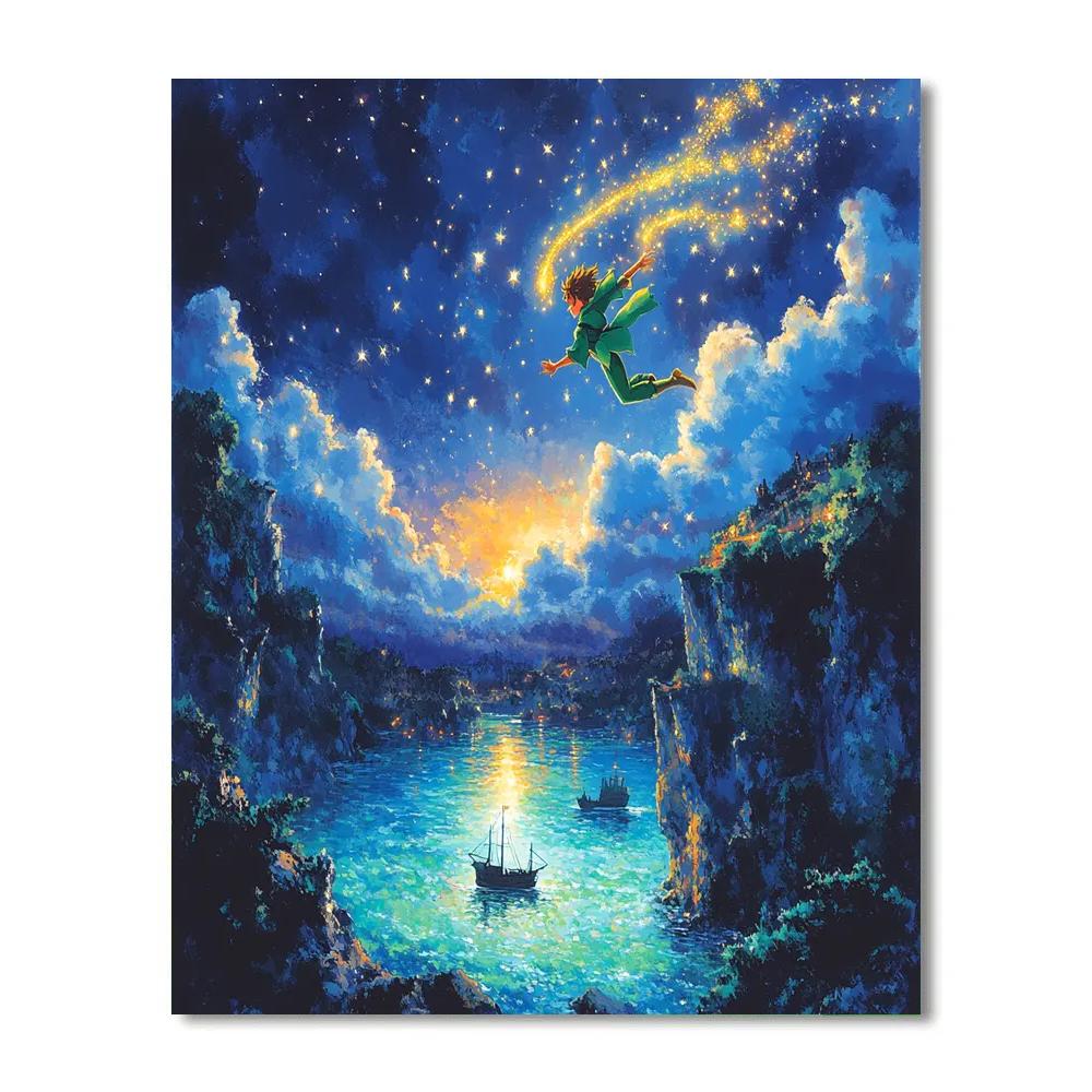 Peter Pan Neverland Lagoon Flight Disney Inspired Painting by numbers kit