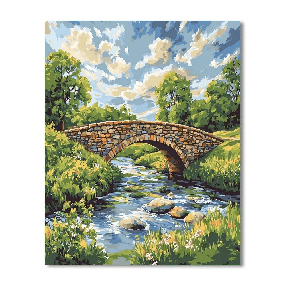 John Constable Inspired River Bridge Paint by numbers art