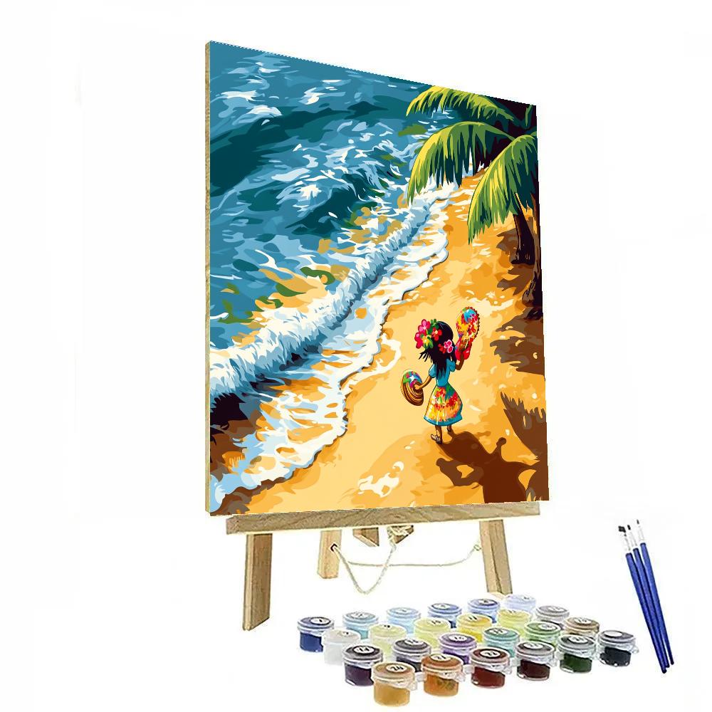 Lilo Hawaiian Beach Shell Search Disney Inspired paint by numbers