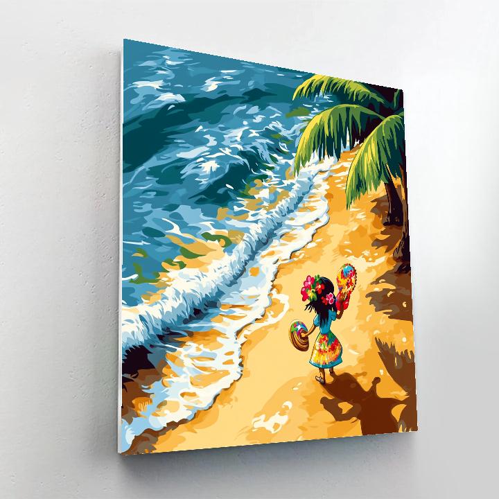 Lilo Hawaiian Beach Shell Search Disney Inspired paint by numbers