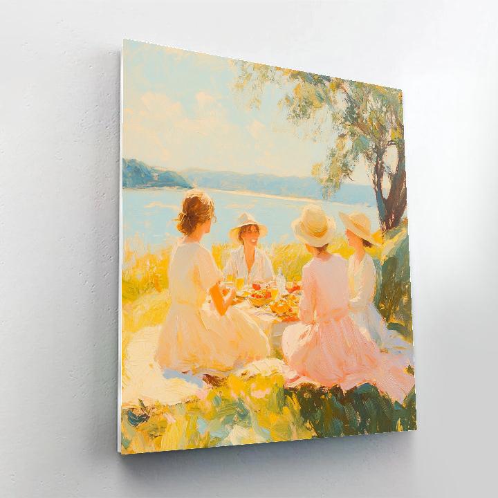 Renoir Inspired Picnic By The Lake paint by numbers