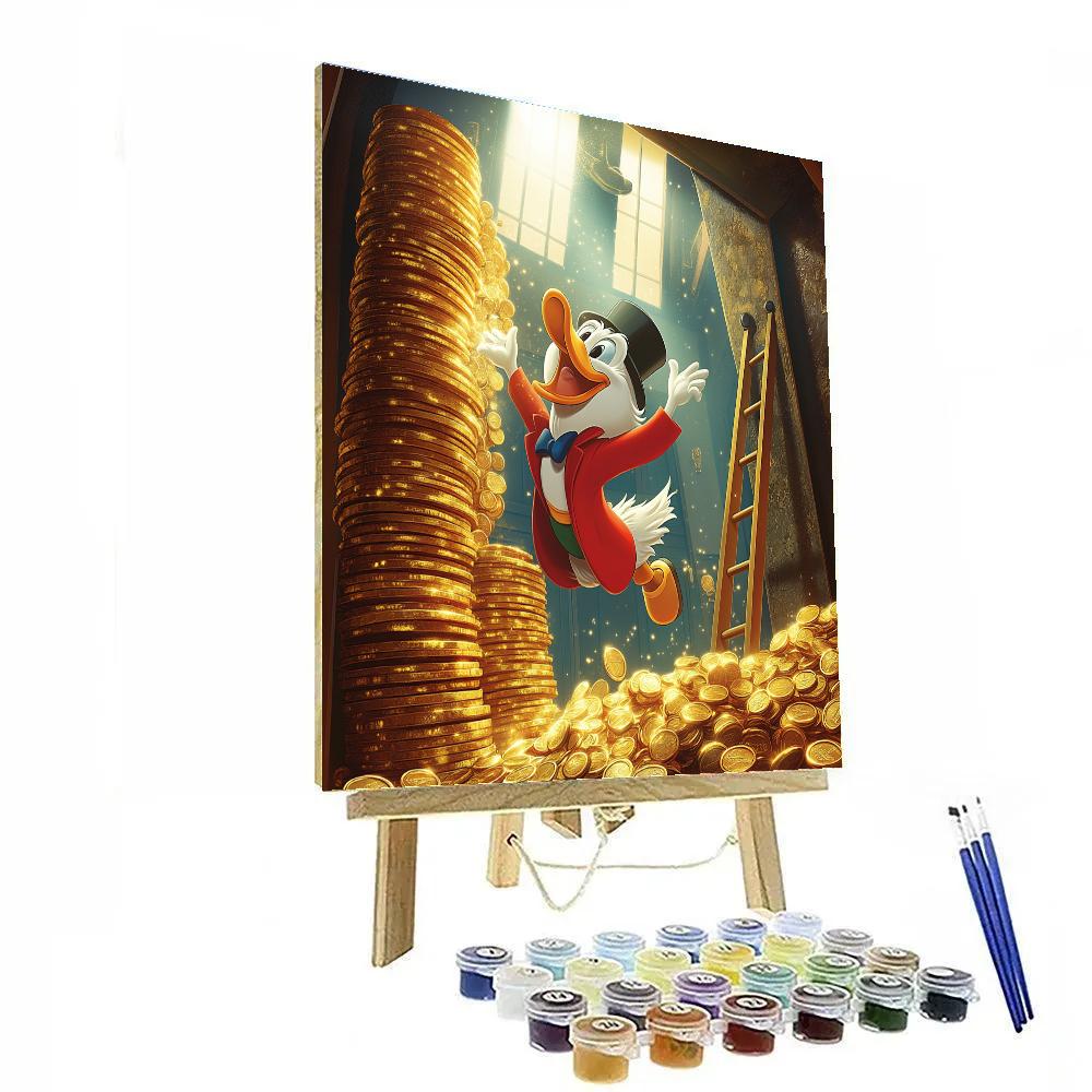 Scrooge McDuck Golden Vault Swim Disney Inspired DIY paint by numbers