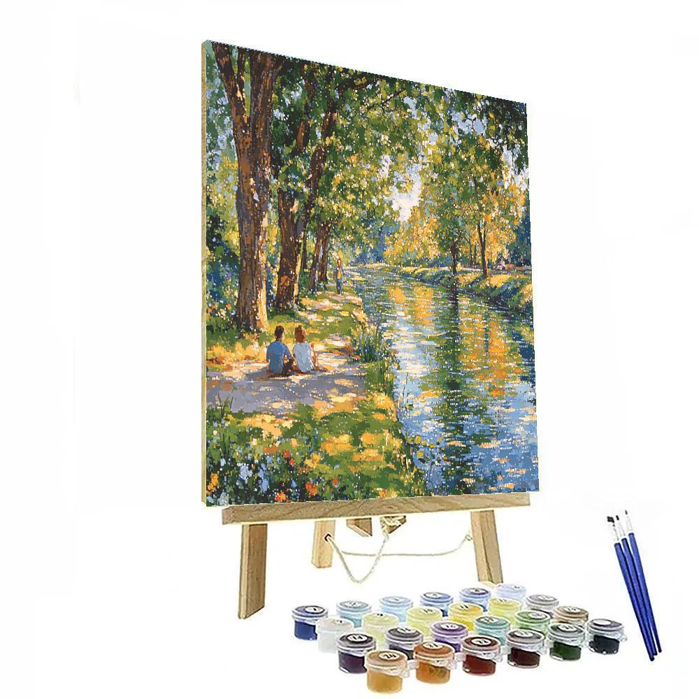 Seurat Inspired Riverbank Siesta Painting by numbers kit