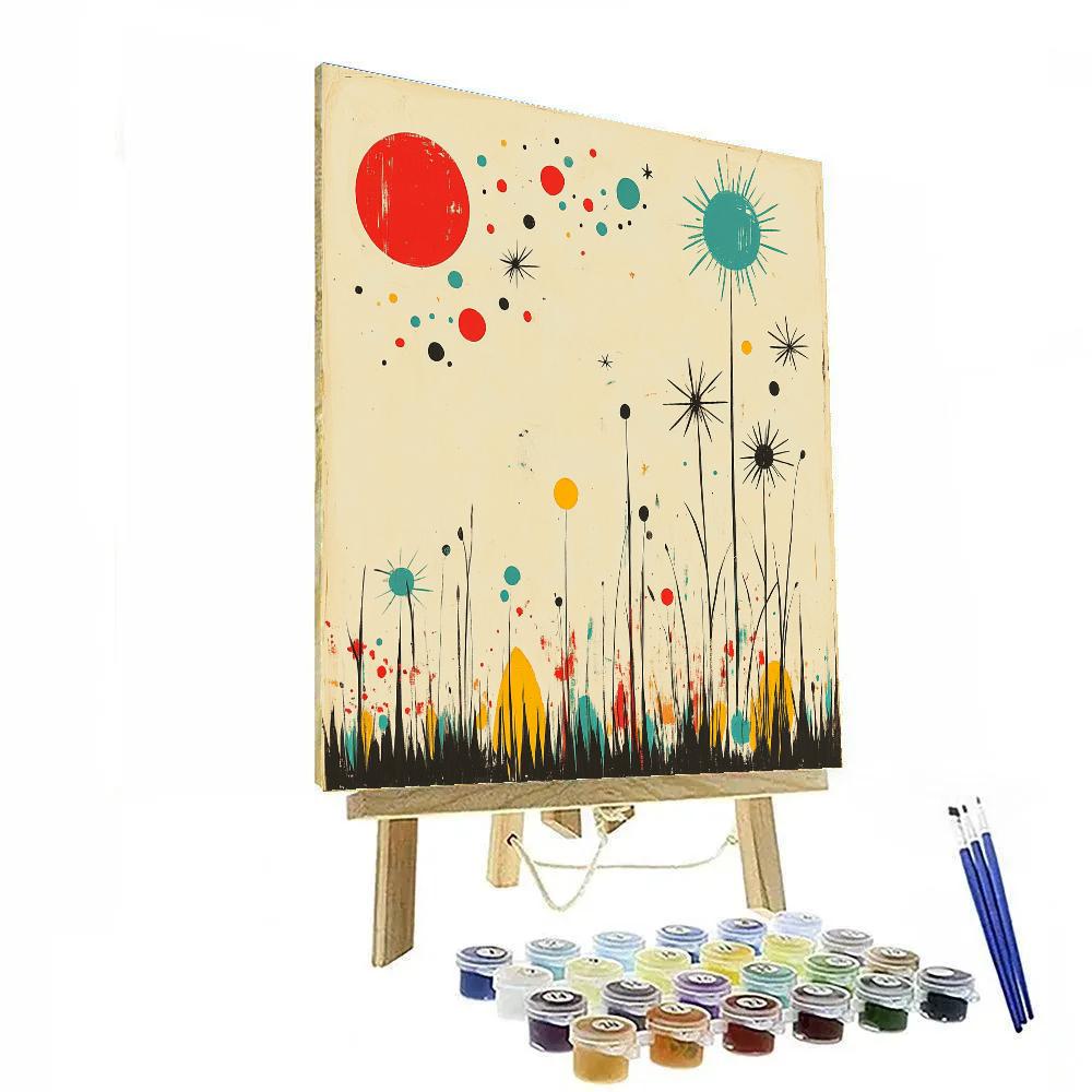 Joan Miró Inspired Night Garden Number painting