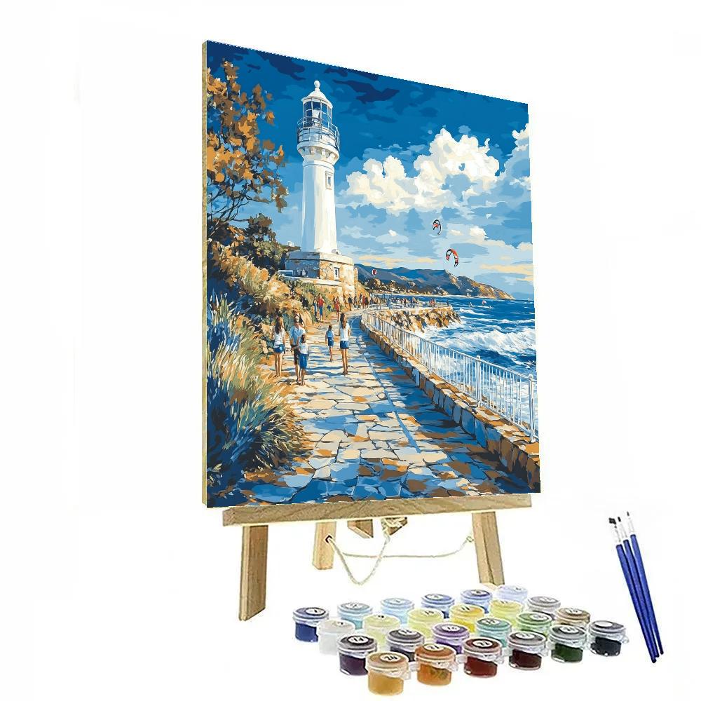 Punta Carretas Lighthouse Promenade Montevideo Uruguay Paint by numbers art