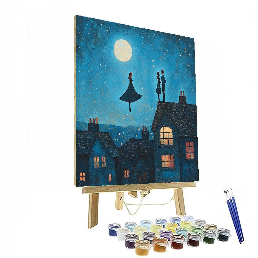 Chagall Inspired Village Moonlight Numbered painting kits