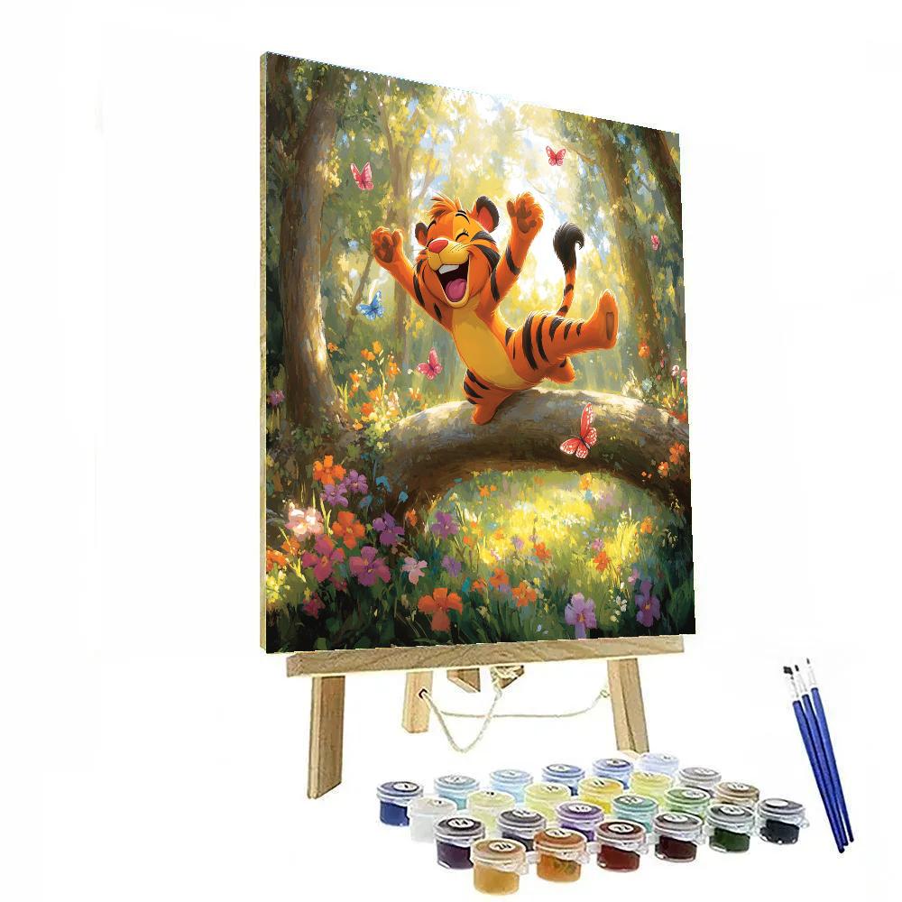 Tigger Springtime Log Bounce Disney Inspired DIY paint by numbers