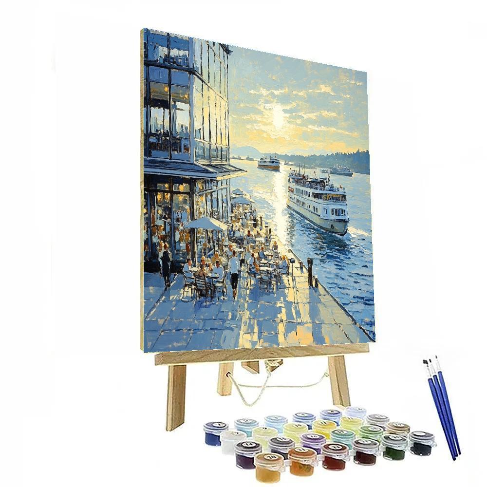 Docklands Waterfront Café Sydney Australia Paint by numbers art