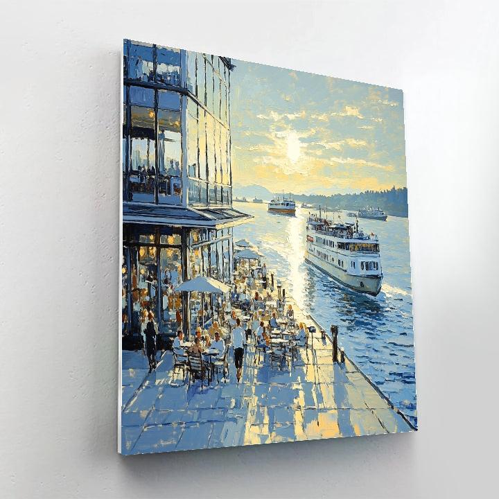 Docklands Waterfront Café Sydney Australia Paint by numbers art