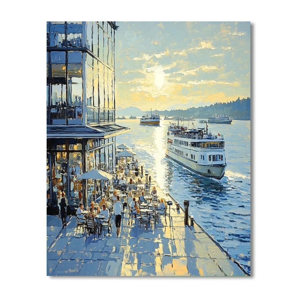 Docklands Waterfront Café Sydney Australia Paint by numbers art