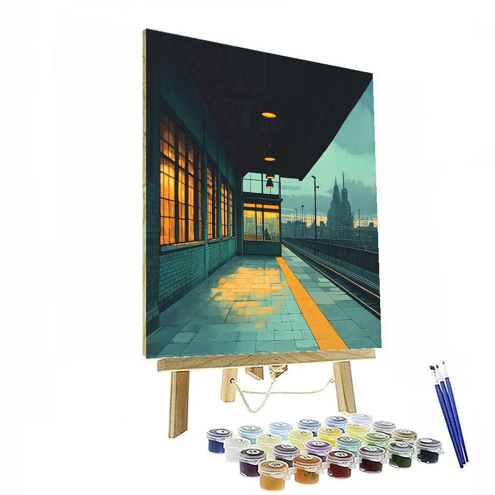 Edward Hopper Inspired Morning Train paint by color