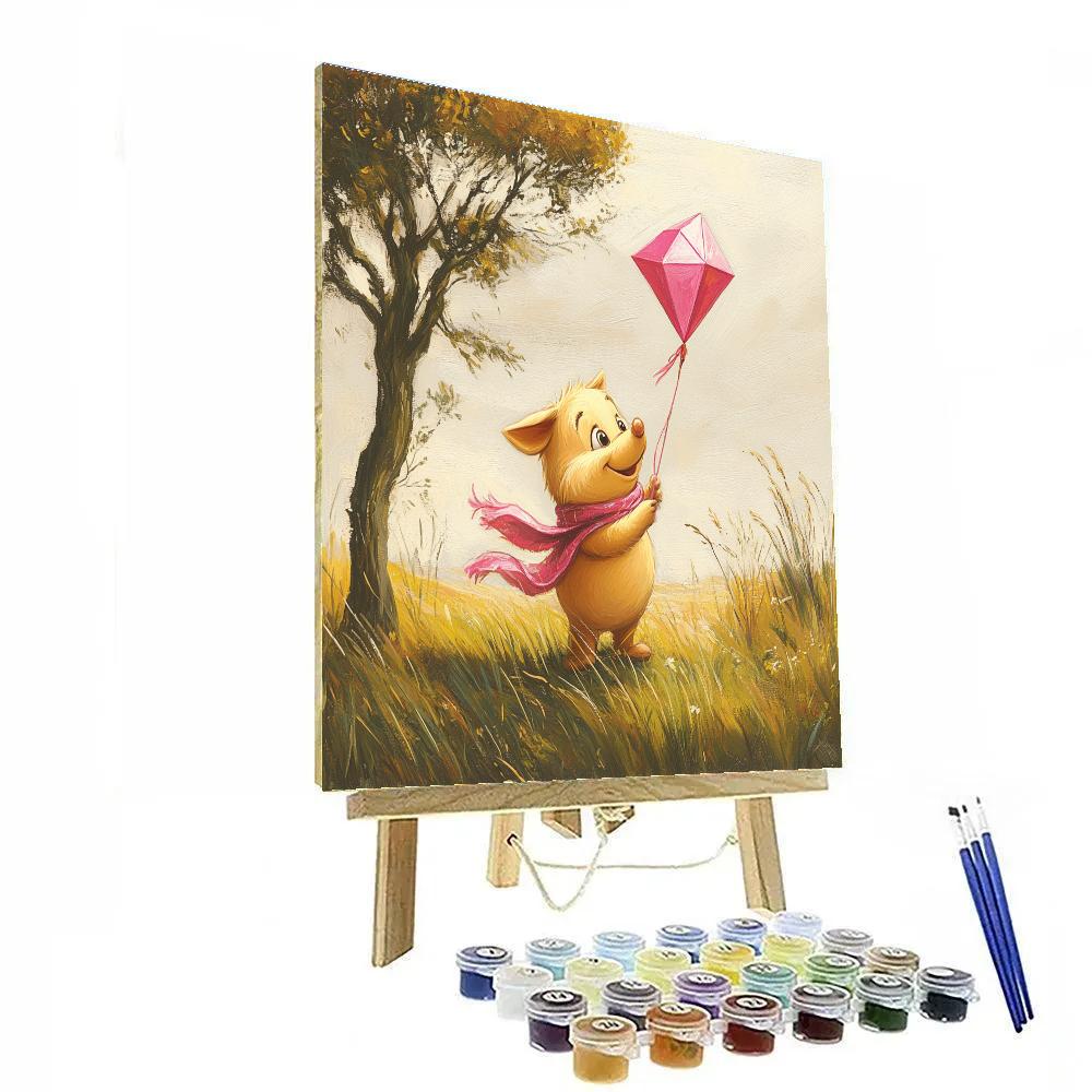 Piglet Windy Kite Meadow Disney Inspired Paint by numbers art
