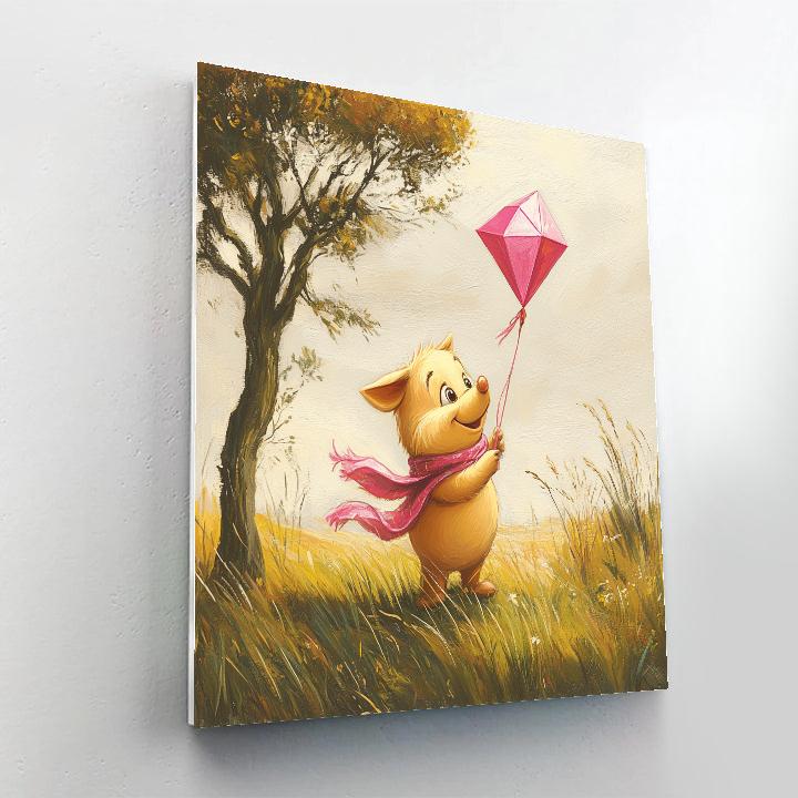 Piglet Windy Kite Meadow Disney Inspired Paint by numbers art