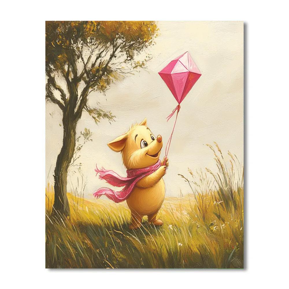 Piglet Windy Kite Meadow Disney Inspired Paint by numbers art