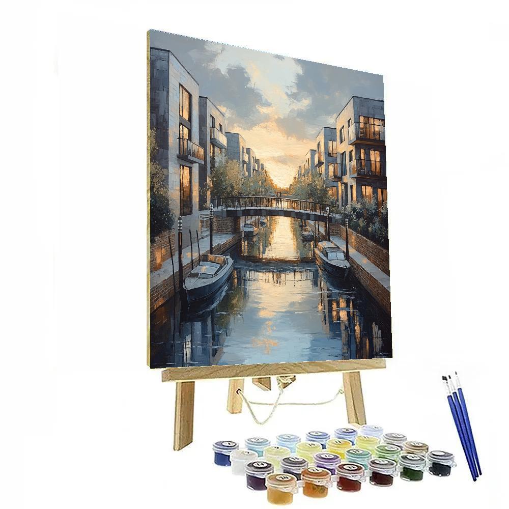 HafenCity Canalscape Hamburg Germany DIY paint by numbers