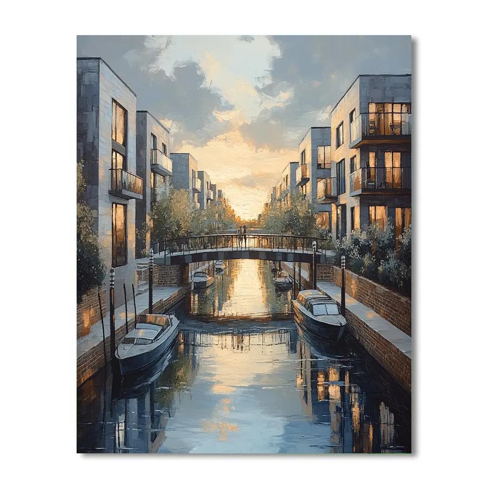 HafenCity Canalscape Hamburg Germany DIY paint by numbers