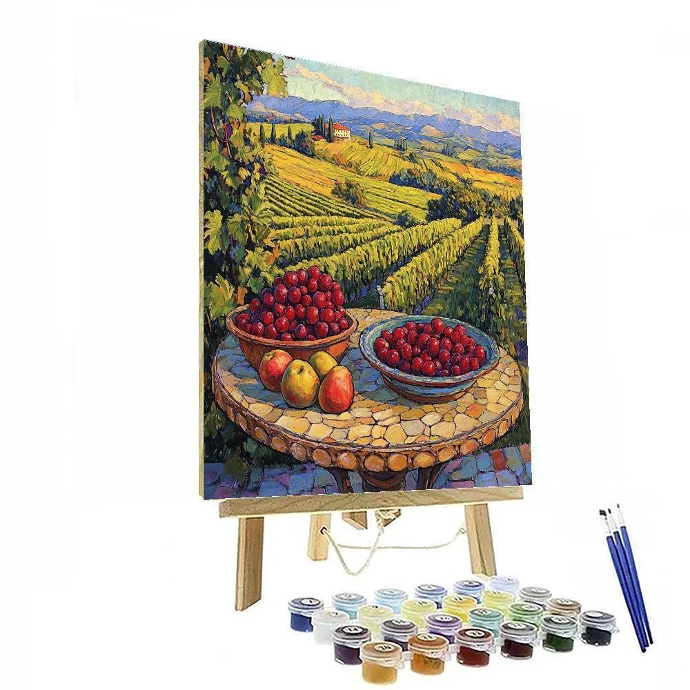 Cezanne Inspired Vineyard Table paint by numbers