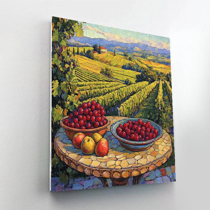 Cezanne Inspired Vineyard Table paint by numbers